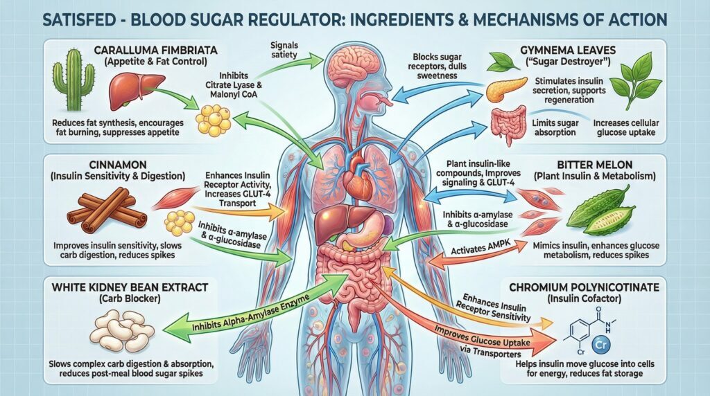 Satisfed Blood Sugar Regulator Ingredients Mechanisms Of Action