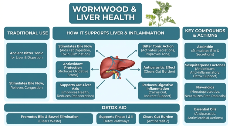 wormwood for liver health infographic