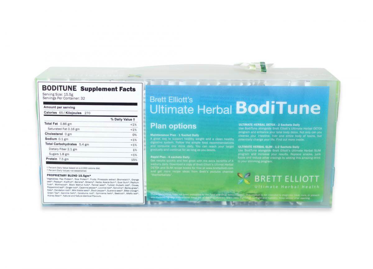 BodiTune Sachet Back of Box BodiTune Sachet Back of Box