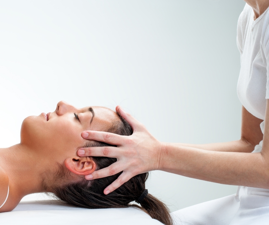 woman having a head massage