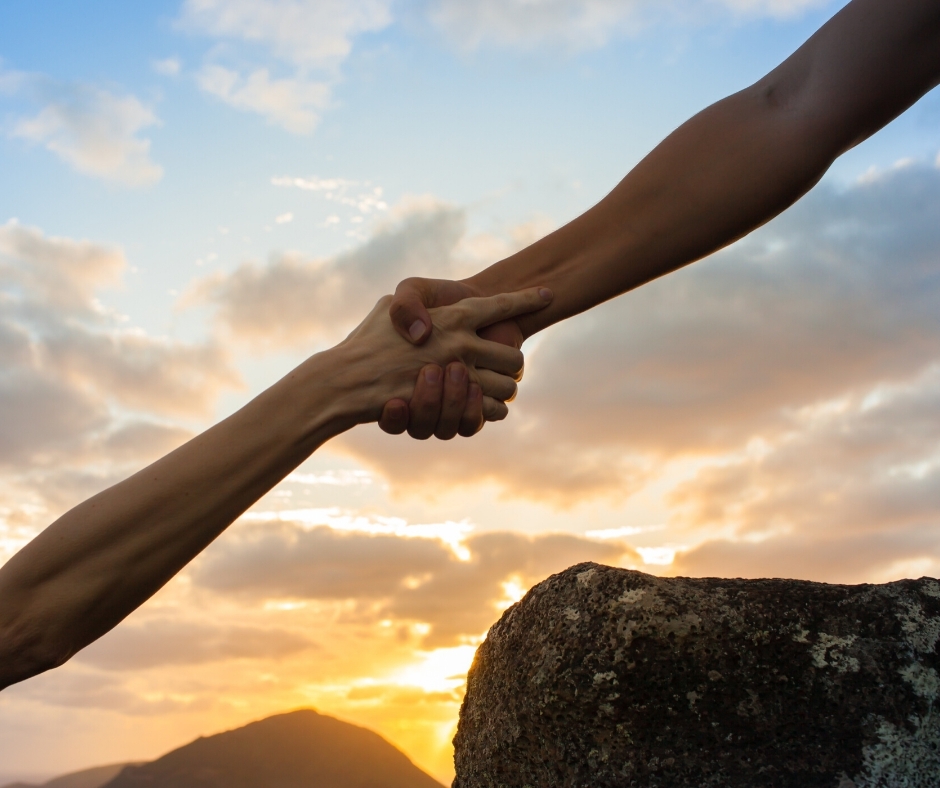 two hands holding