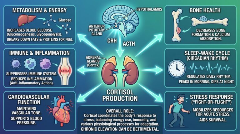 Understanding the role of Cortisol in the body infographic